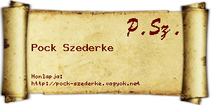 Pock Szederke névjegykártya